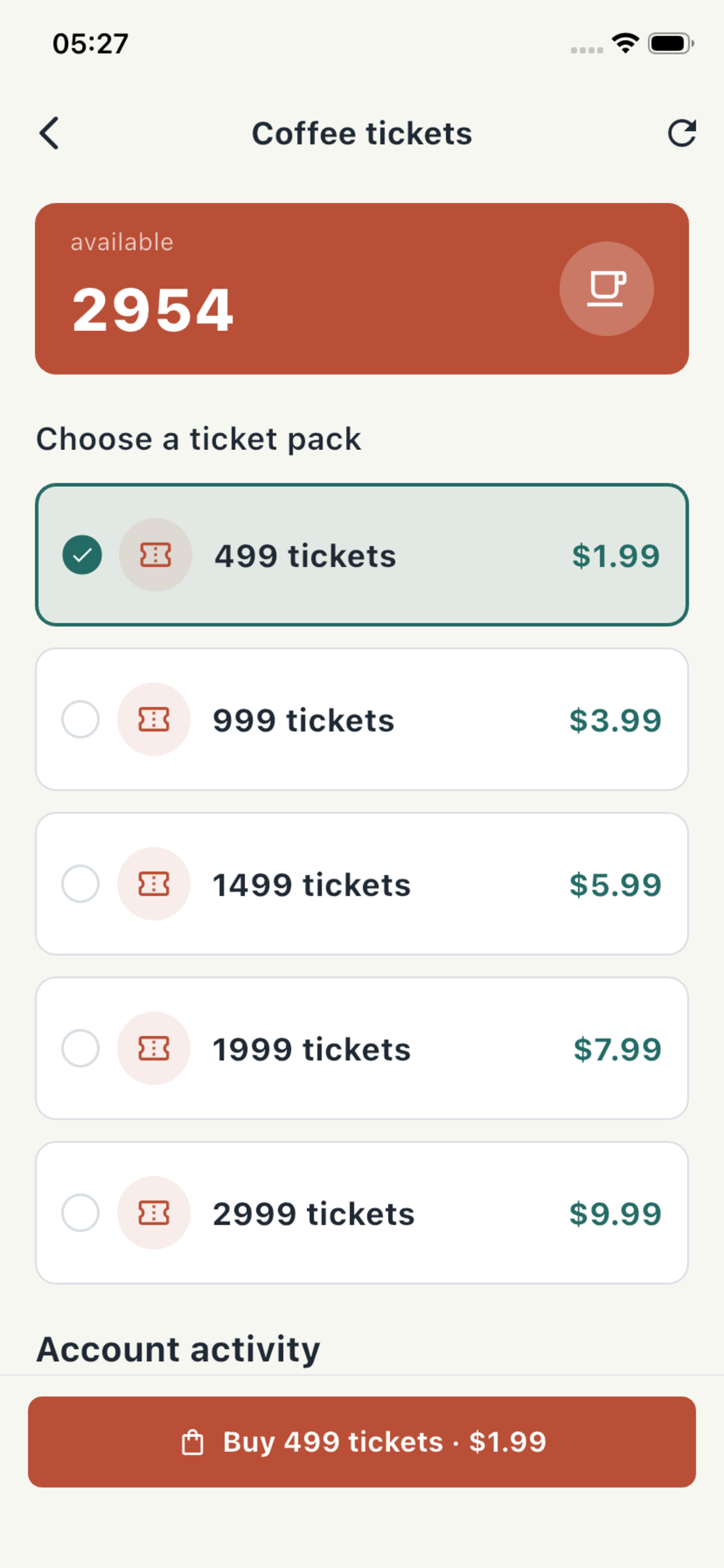 CupCross Coffee Tickets store